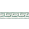 Thassos White Greek Key w/ Ming Green Border 3 1/2" x7"